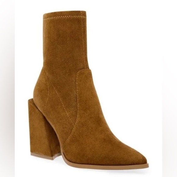 New Steven New York by Steve Madden Taite Pointed Toe Booties in Chestnut - Picture 1 of 9